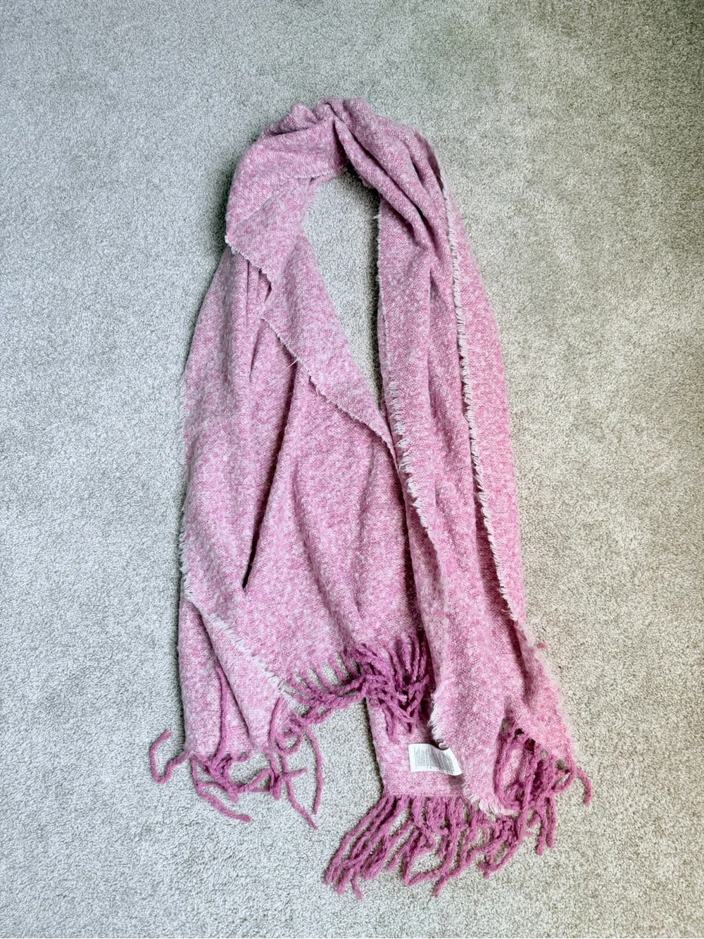 Aldo Blush Pink Fringed Wrap Scarf
